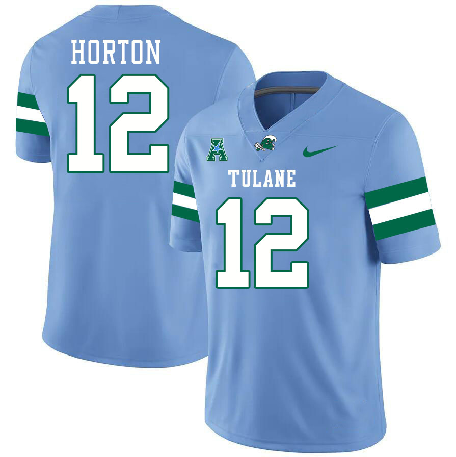 #12 Kai Horton Tulane Green Wave Jersey College Football Uniforms,Apparels Stitched-Blue